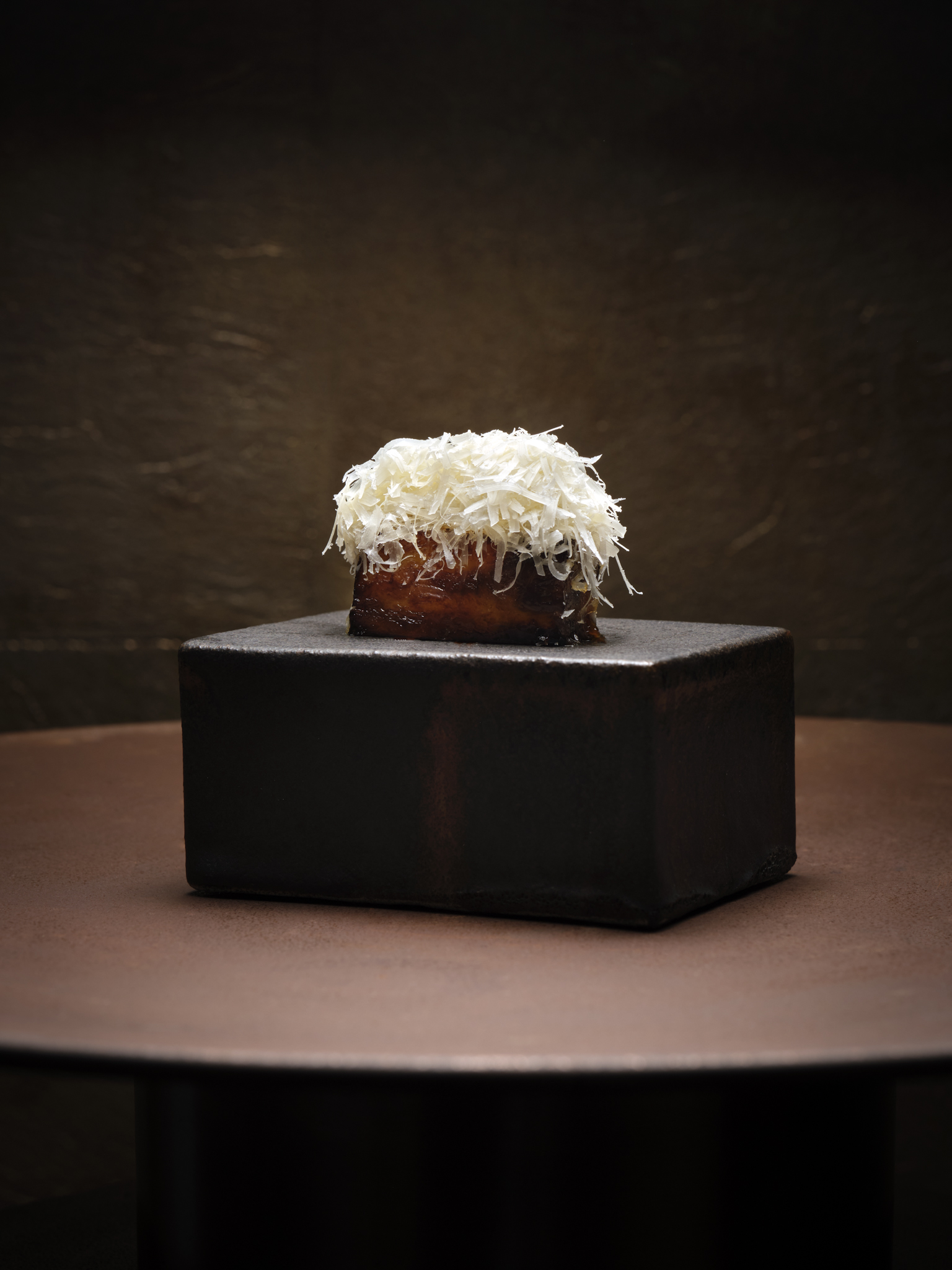 Aulis Phuket's version of Simon Rogan's signature truffle pudding